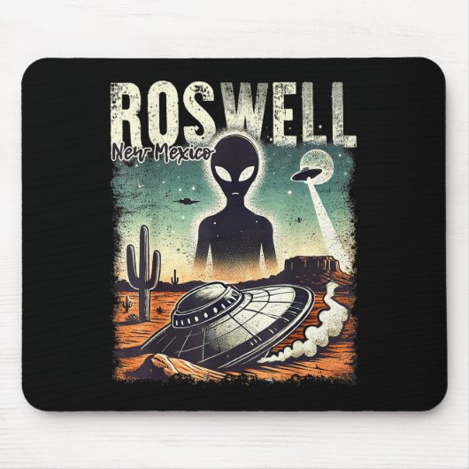 Roswell New Mexico 1947 Alien Abduction Ufo Crash Mousepad (Vorne)