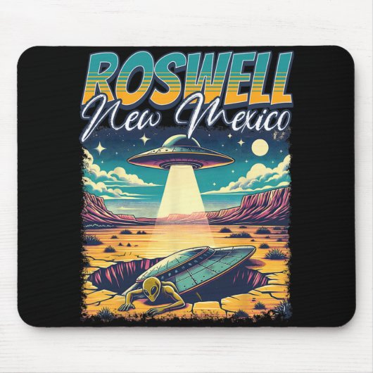 Roswell New Mexico 1947 Alien Abduction Ufo Crash  Mousepad (Vorne)