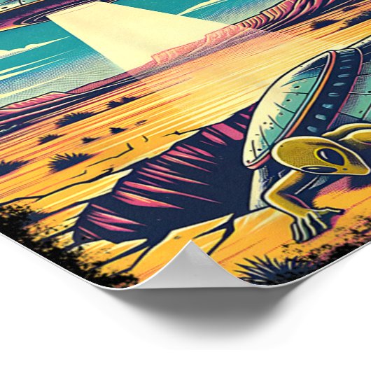 Roswell New Mexico 1947 Alien Abduction Ufo Crash Poster (Ecke)