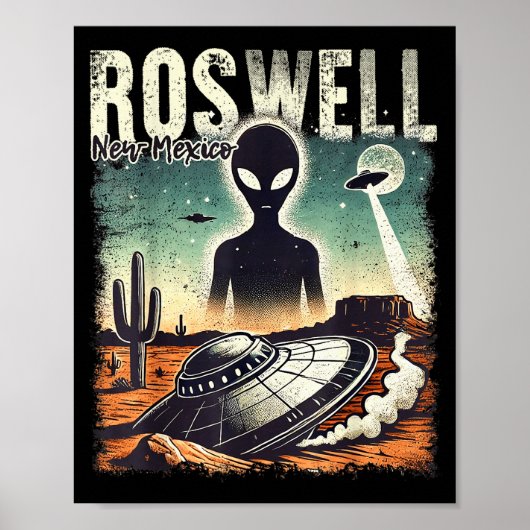 Roswell New Mexico 1947 Alien Abduction Ufo Crash Poster (Vorne)