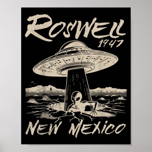 Roswell New Mexico 1947 Alien Abduction Ufo Crash  Poster (Vorne)
