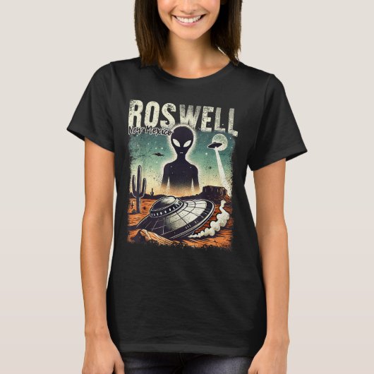 Roswell New Mexico 1947 Alien Abduction Ufo Crash T-Shirt (Vorderseite)