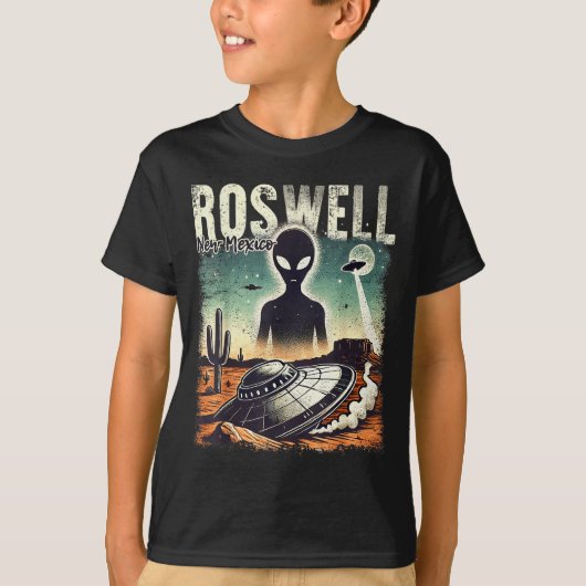 Roswell New Mexico 1947 Alien Abduction Ufo Crash T-Shirt (Vorderseite)