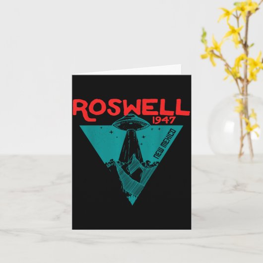 Roswell New Mexico 1947 Ufo Beam Flying Road Vinta Karte (Gelbe Blume)