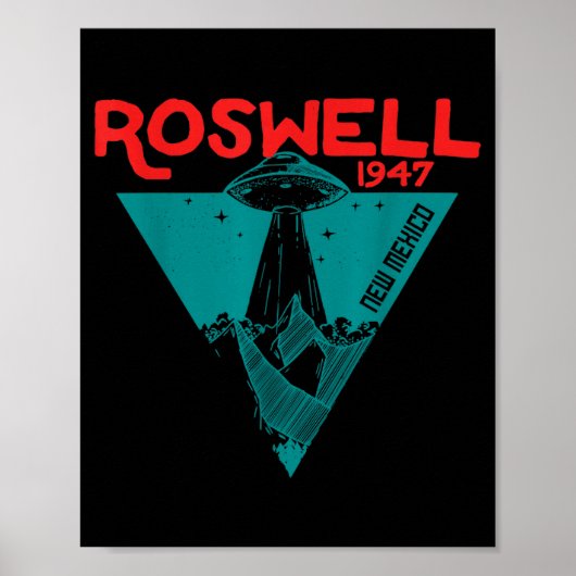 Roswell New Mexico 1947 Ufo Beam Flying Road Vinta Poster (Vorne)