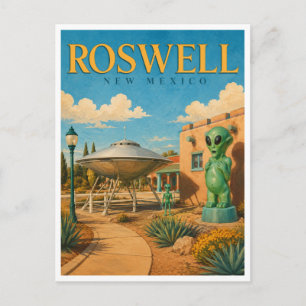 Roswell New Mexico Alien District GeoSaga Postkarte