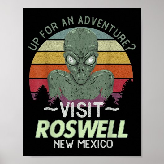 Roswell New Mexico Alien Head Funny Souvenir Quote Poster (Vorne)