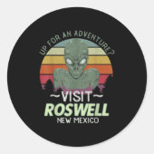 Roswell New Mexico Alien Head Funny Souvenir Quote Runder Aufkleber (Vorderseite)