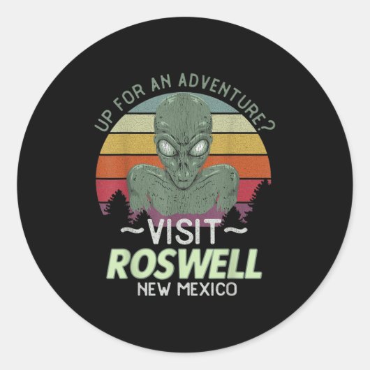 Roswell New Mexico Alien Head Funny Souvenir Quote Runder Aufkleber (Vorderseite)