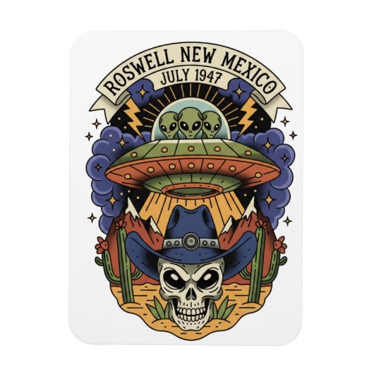 Roswell New Mexico Alien Magnet (Vertikal)