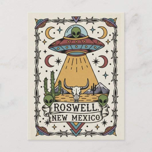 Roswell New Mexico Alien Postkarte (Vorderseite)