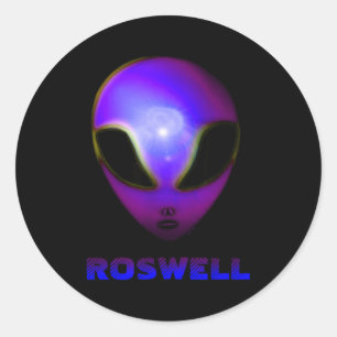Roswell New Mexico Außerirdischer Runder Aufkleber