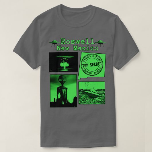 Roswell New Mexico Green Print T-Shirt (Design vorne)