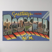 Roswell, New Mexico - Große Briefmarkenszenen Poster (Vorne)