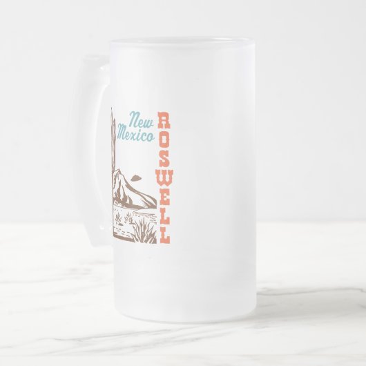 Roswell New Mexico Mattglas Bierglas (Vorderseite Links)
