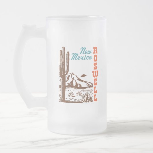 Roswell New Mexico Mattglas Bierglas (Links)