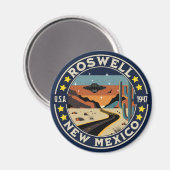 Roswell New Mexico Nostalgic UFO Backdrop Magnet (Vorderseite/Rückseite)