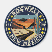 Roswell New Mexico Nostalgic UFO Backdrop Magnet (Vorne)