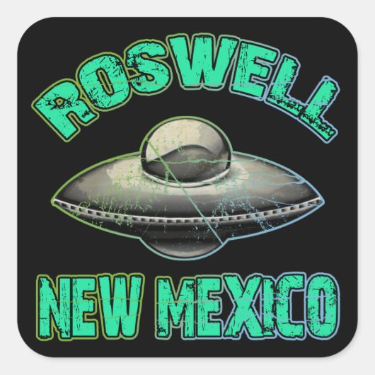 Roswell, New Mexico Quadratischer Aufkleber (Vorderseite)