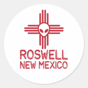 Roswell New Mexico Runder Aufkleber