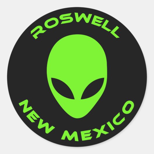 Roswell, New Mexico Runder Aufkleber (Vorderseite)