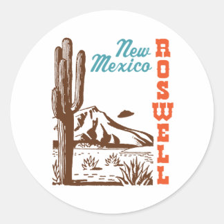 Roswell New Mexico Runder Aufkleber