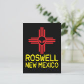 Roswell New Mexico Zia Alien Head Postkarte (Stehend Vorderseite)