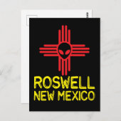 Roswell New Mexico Zia Alien Head Postkarte (Vorne/Hinten)