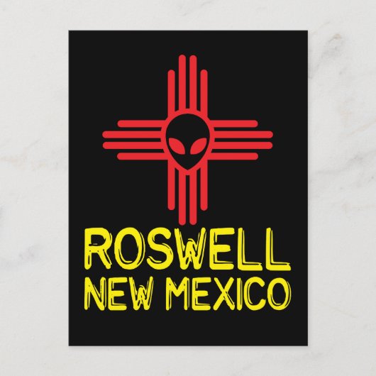Roswell New Mexico Zia Alien Head Postkarte (Vorderseite)