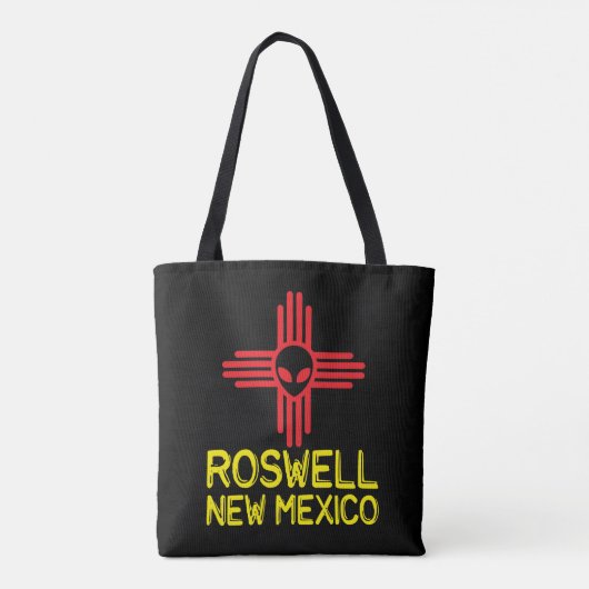 Roswell New Mexico Zia Alien Head Tasche (Rückseite)