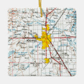 Roswell NM Topo Karte Keramikornament (Vorderseite)