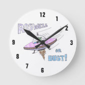 ROSWELL oder BUST! Runde Wanduhr (Vorderseite)