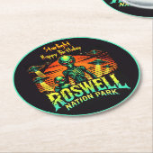 Roswell Park: Wohin UFOs schweben! Runder Pappuntersetzer (Angewinkelt)