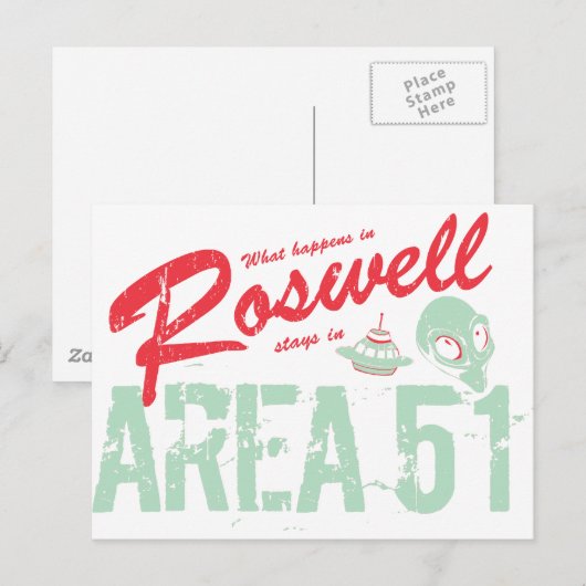 Roswell Postkarte (Vorne/Hinten)