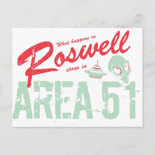 Roswell Postkarte (Vorderseite)