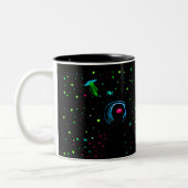 Roswell Spacewalk Wormhole, Aquamarines UFO mit TE Zweifarbige Tasse (Links)