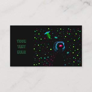 Roswell Spacewalk Wormhole Business Card Aquamarin Visitenkarte
