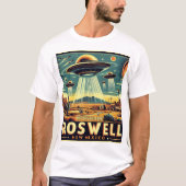 Roswell Tourism Poster - Retro UFO & Alien Parody T-Shirt (Vorderseite)
