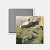 Roswell UFO Crash Magnet (Vorderseite/Rückseite)