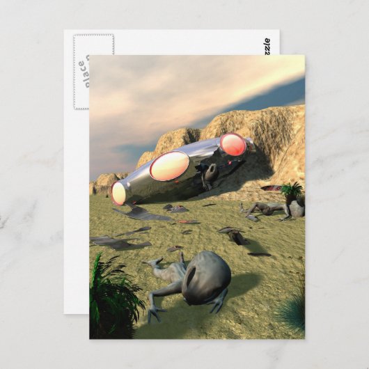 Roswell UFO Crash Postcard Postkarte (Vorne/Hinten)