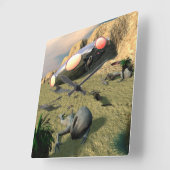Roswell UFO Crash Quadratische Wanduhr (Winkel)