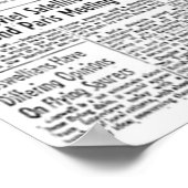 Roswell UFO Incident Newspaper Clipping Poster (Ecke)