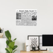 Roswell UFO Incident Newspaper Clipping Poster (Heimbüro)