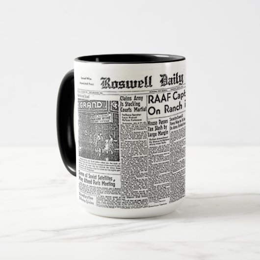 Roswell UFO-Vorfall Tasse (Vorderseite Links)