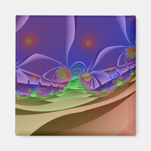 Roswellische Landschaft | Rainbow Fraktal Art Magnet (Vorne)