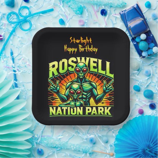 Roswells Alien Encounter Park wartet auf Sie! Pappteller (Party)