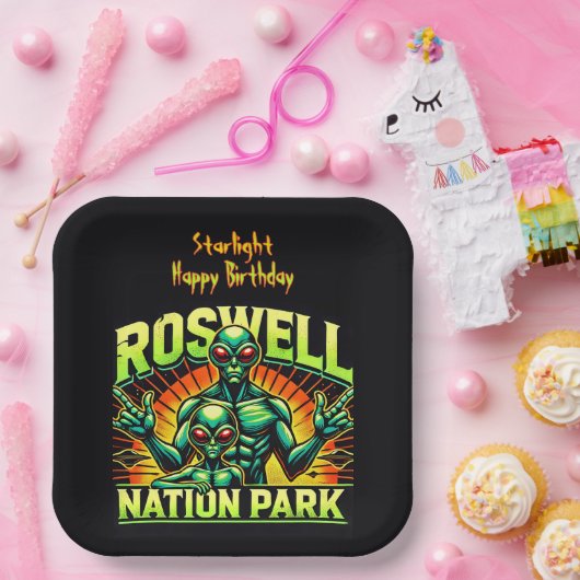 Roswells Alien Encounter Park wartet auf Sie! Pappteller (Party)