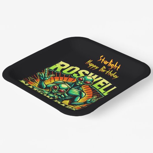 Roswells Alien Encounter Park wartet auf Sie! Pappteller (Gewinkelt)