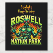 Roswells Alien Encounter Park wartet auf Sie! Weinetikett (Einzelnes Label)