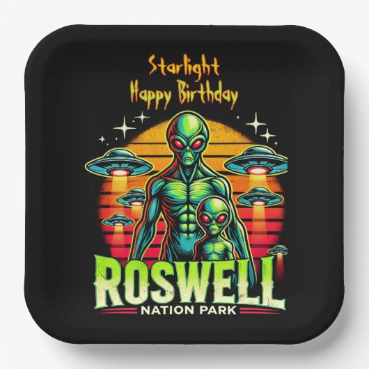Roswells Alien Oasis erwartet Sie! Pappteller (Vorderseite)